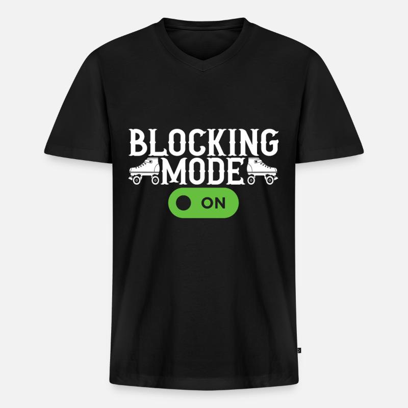 Roller Derby - Männer Premium Bio T-Shirt mit V-Ausschnitt - Schwarz