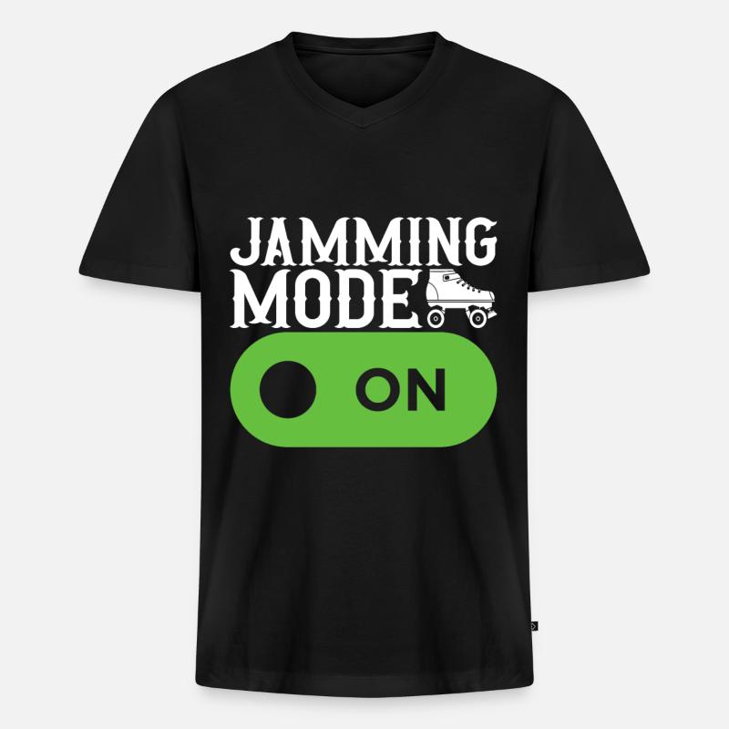 Roller Derby - Männer Premium Bio T-Shirt mit V-Ausschnitt - Schwarz