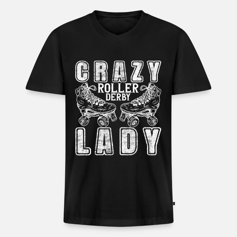Roller Derby - Männer Premium Bio T-Shirt mit V-Ausschnitt - Schwarz
