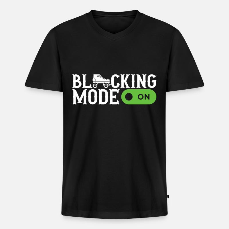Roller Derby - Männer Premium Bio T-Shirt mit V-Ausschnitt - Schwarz