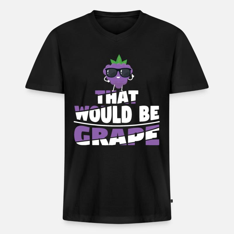 That Would Be Grape - Männer Premium Bio T-Shirt mit V-Ausschnitt - Schwarz