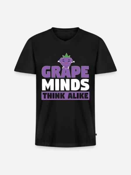 Grape Minds Think Alike - Männer Premium Bio T-Shirt mit V-Ausschnitt - Schwarz