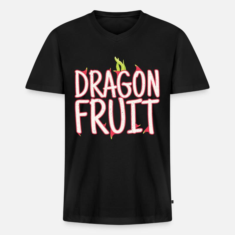 Dragon Fruit - Männer Premium Bio T-Shirt mit V-Ausschnitt - Schwarz