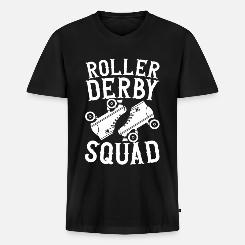 Roller Derby - Männer Premium Bio T-Shirt mit V-Ausschnitt - Schwarz