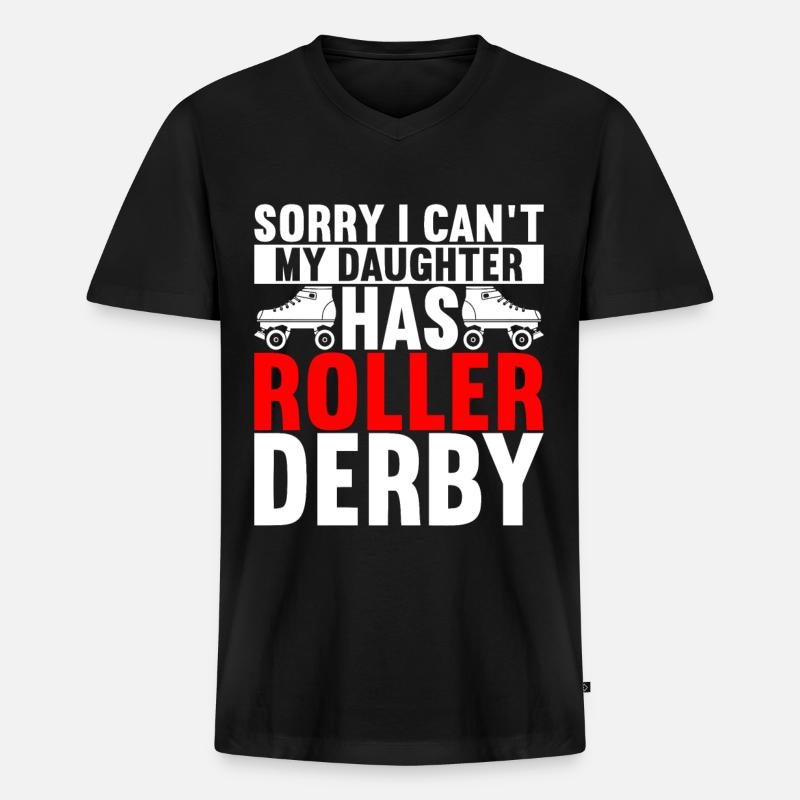 Roller Derby - Männer Premium Bio T-Shirt mit V-Ausschnitt - Schwarz