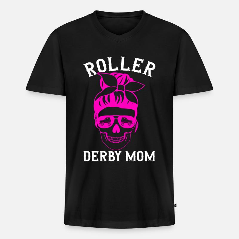 Roller Derby - Männer Premium Bio T-Shirt mit V-Ausschnitt - Schwarz