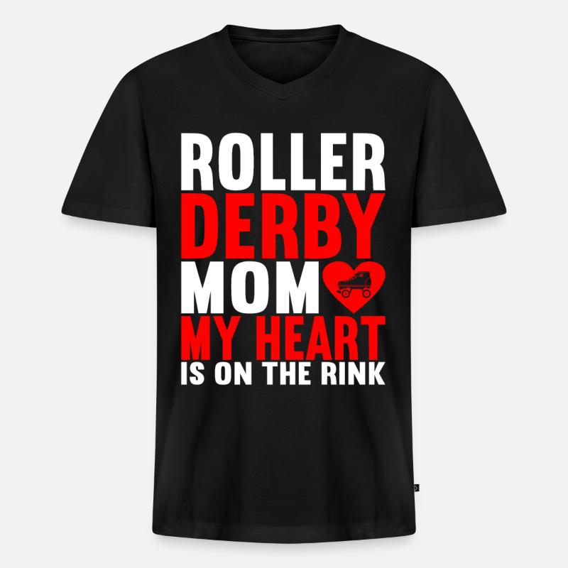 Roller Derby - Männer Premium Bio T-Shirt mit V-Ausschnitt - Schwarz