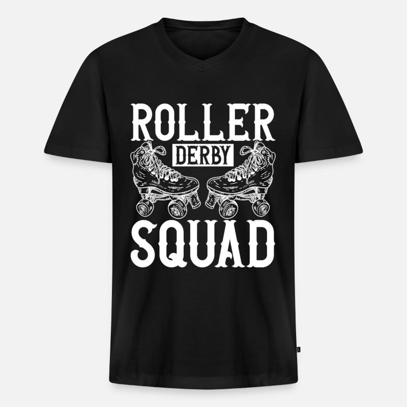 Roller Derby - Männer Premium Bio T-Shirt mit V-Ausschnitt - Schwarz