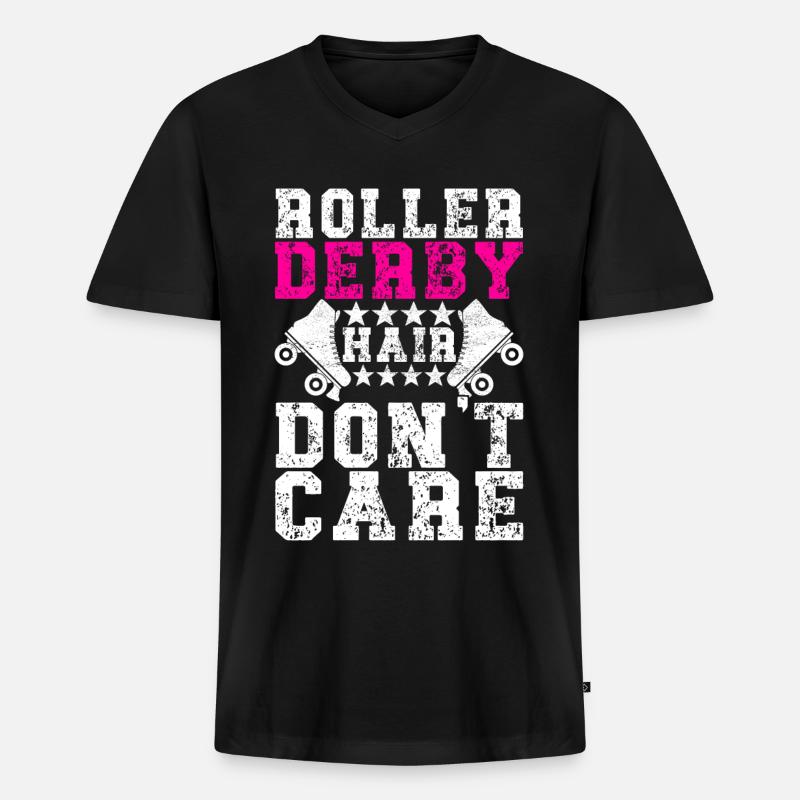 Roller Derby - Männer Premium Bio T-Shirt mit V-Ausschnitt - Schwarz