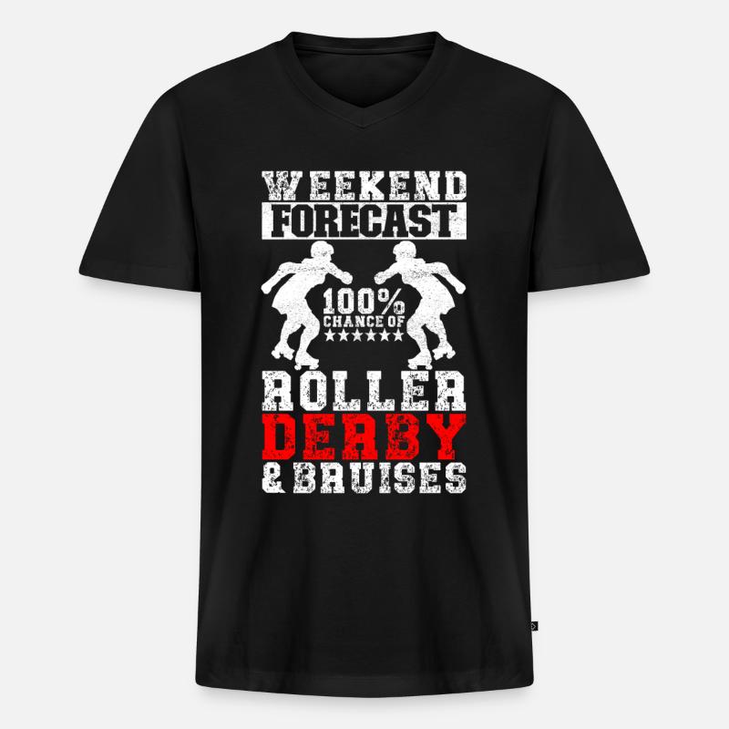 Roller Derby - Männer Premium Bio T-Shirt mit V-Ausschnitt - Schwarz
