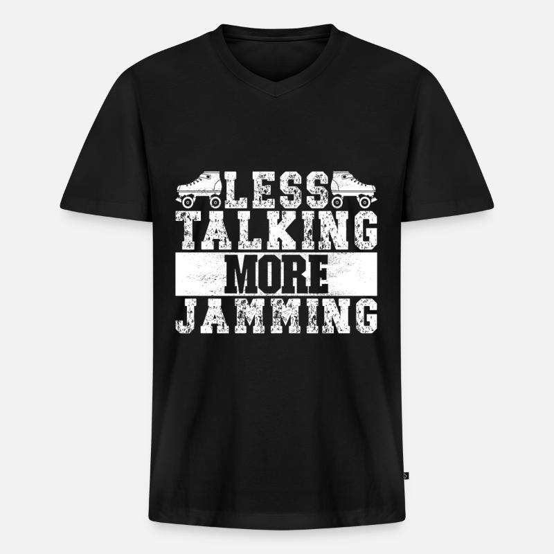 Roller Derby - Männer Premium Bio T-Shirt mit V-Ausschnitt - Schwarz