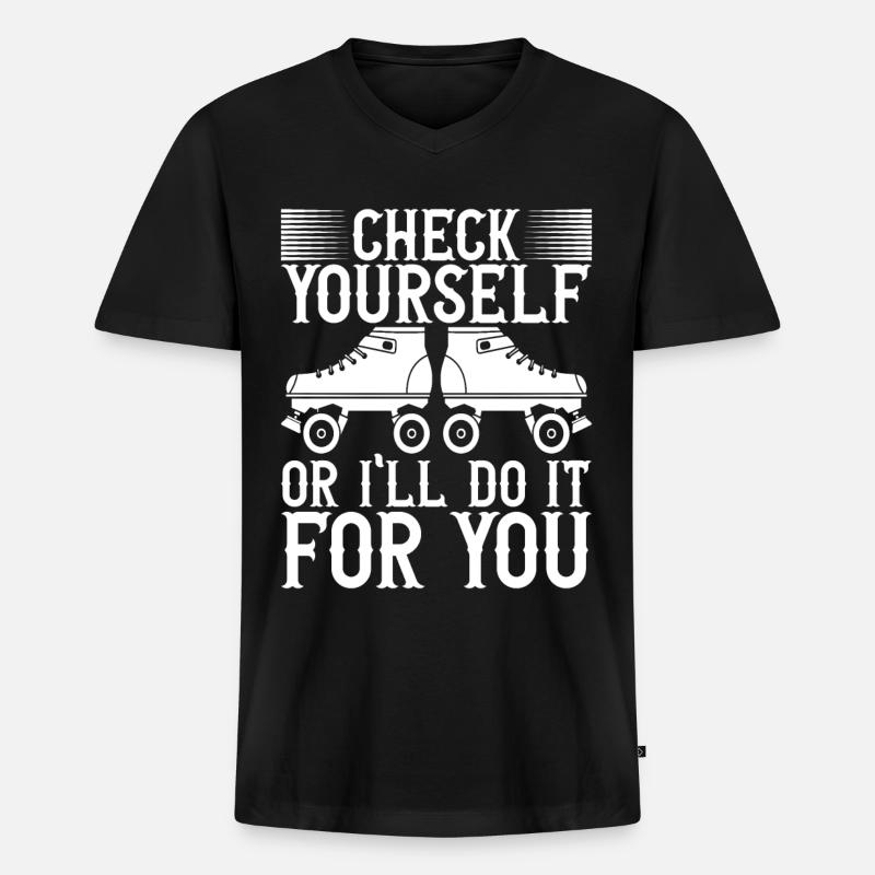 Roller Derby - Männer Premium Bio T-Shirt mit V-Ausschnitt - Schwarz