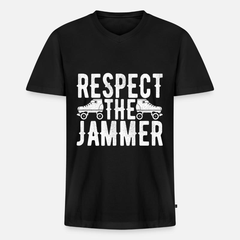 Roller Derby - Männer Premium Bio T-Shirt mit V-Ausschnitt - Schwarz