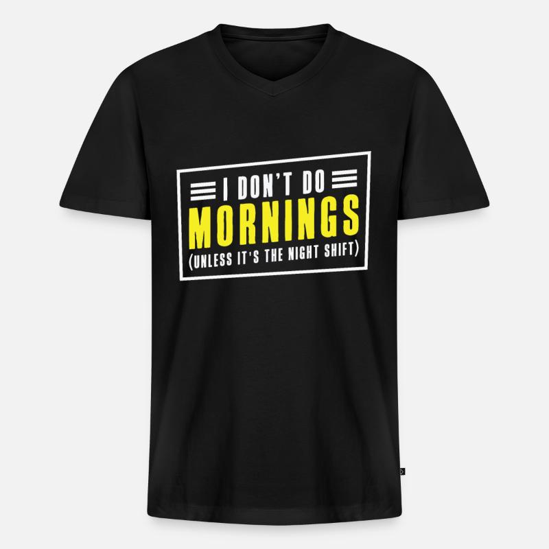 Nachtschichtarbeiterin Friedhofsdienst - Männer Premium Bio T-Shirt mit V-Ausschnitt - Schwarz