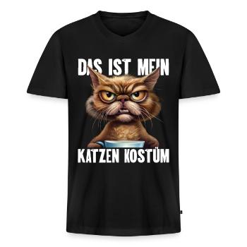 Das Ist Mein Katzen Kostüm - Männer Premium Bio T-Shirt mit V-Ausschnitt - Schwarz - Vorne - Nico (187cm)