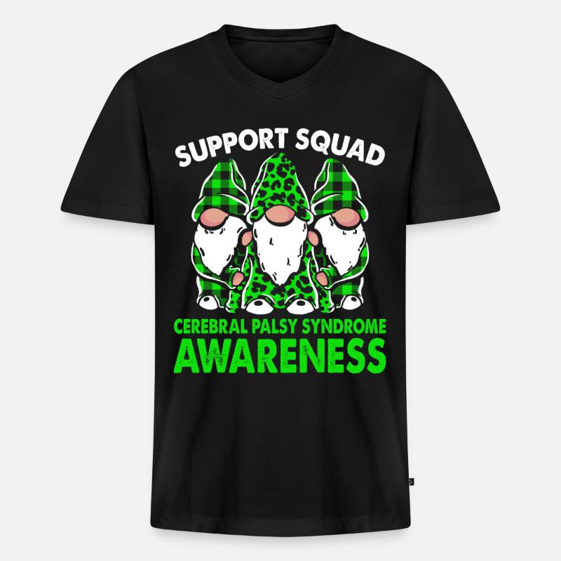 Support Squad Zerebralparese-syndrom - Männer Premium Bio T-Shirt mit V-Ausschnitt - Schwarz