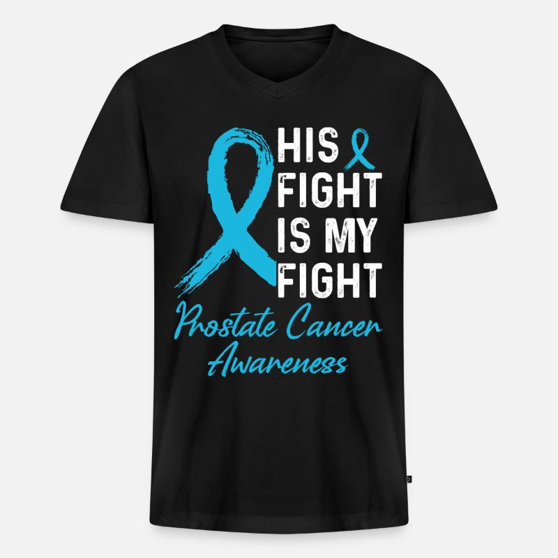 Sein Kampf Prostatakrebs Support - Männer Premium Bio T-Shirt mit V-Ausschnitt - Schwarz