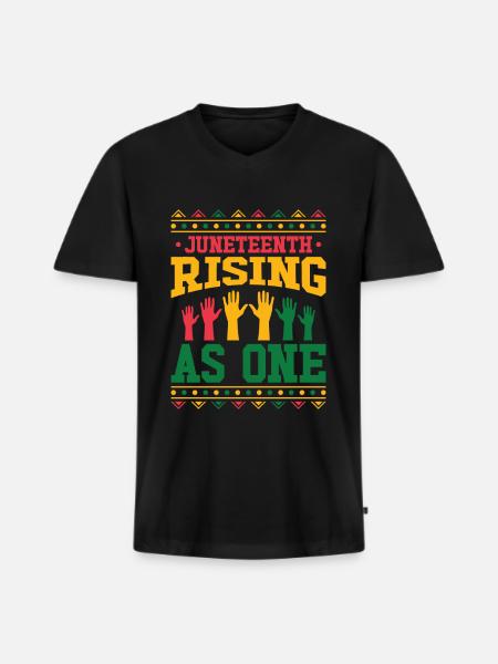 Schwarze Geschichte Juneteenth Solidarität - Männer Premium Bio T-Shirt mit V-Ausschnitt - Schwarz
