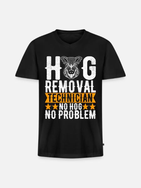Jäger Wildschwein Jagen - Männer Premium Bio T-Shirt mit V-Ausschnitt - Schwarz
