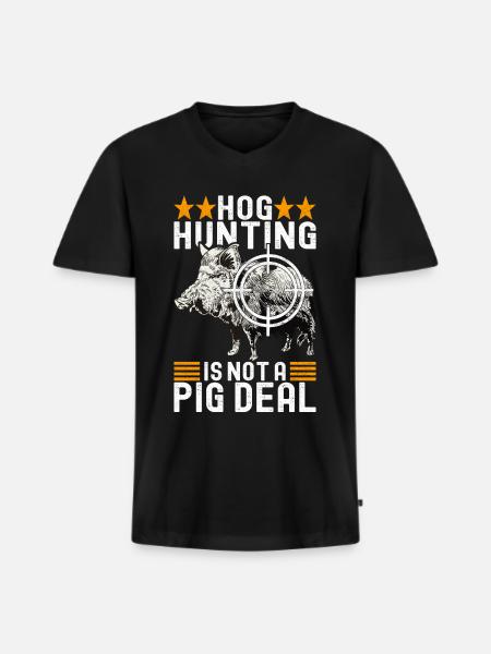 Jäger Wildschwein Jagen - Männer Premium Bio T-Shirt mit V-Ausschnitt - Schwarz