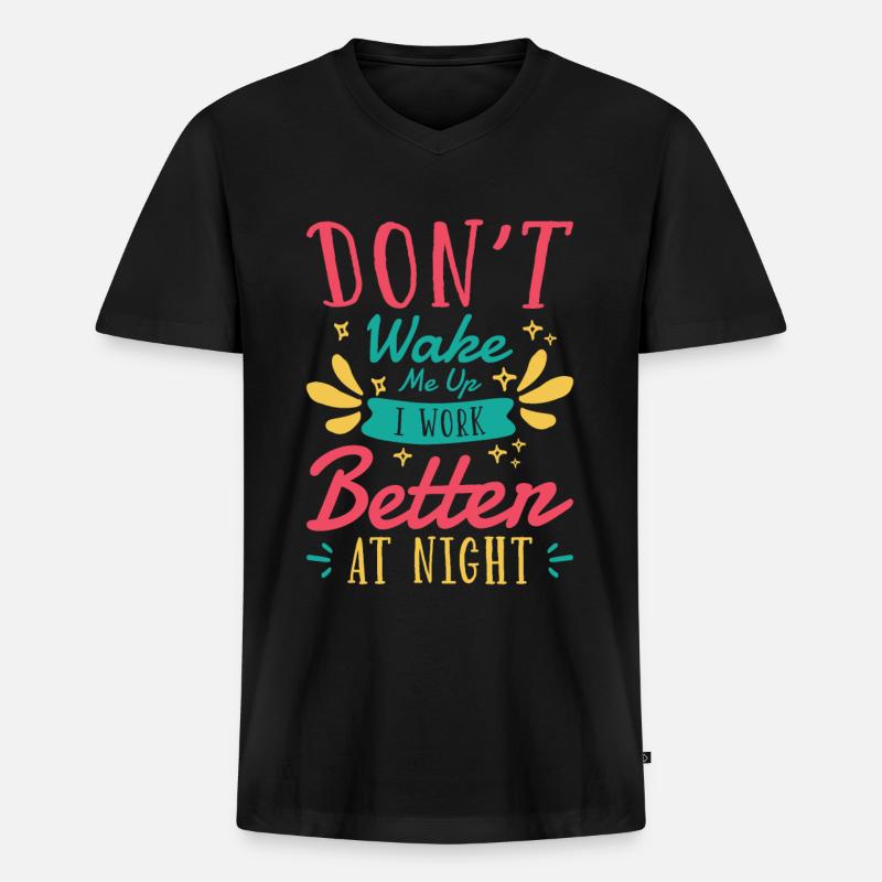 Nachtschichtarbeiterin Friedhofsdienst - Männer Premium Bio T-Shirt mit V-Ausschnitt - Schwarz