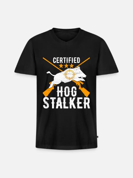 Jäger Wildschwein Jagen - Männer Premium Bio T-Shirt mit V-Ausschnitt - Schwarz