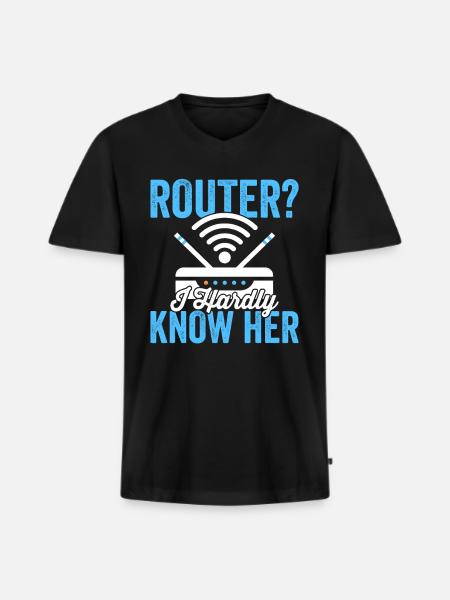 Netzwerktechniker Router Administrator Engineering - Männer Premium Bio T-Shirt mit V-Ausschnitt - Schwarz