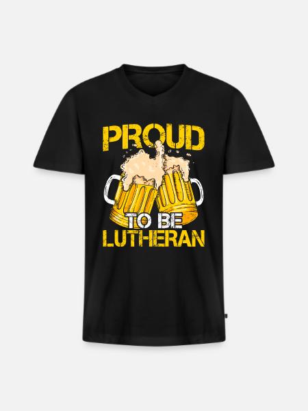 Fier luthérien - T-shirt encolure en V Premium bio Homme - noir