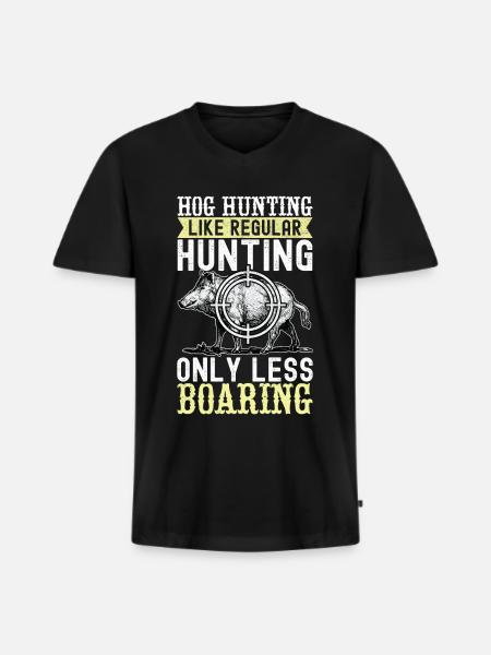 Jäger Wildschwein Jagen - Männer Premium Bio T-Shirt mit V-Ausschnitt - Schwarz
