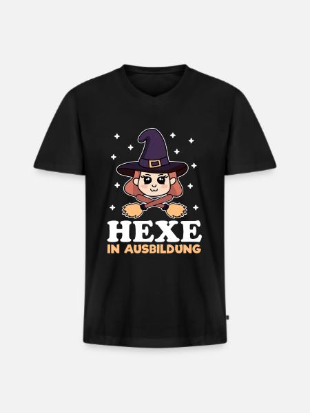 Hexe In Ausbildung - Männer Premium Bio T-Shirt mit V-Ausschnitt - Schwarz