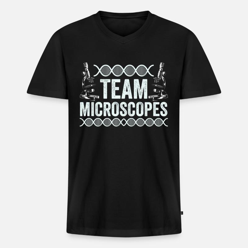 Équipe Microscopes Microscopes Dictons Microscope - T-shirt encolure en V Premium bio Homme - noir