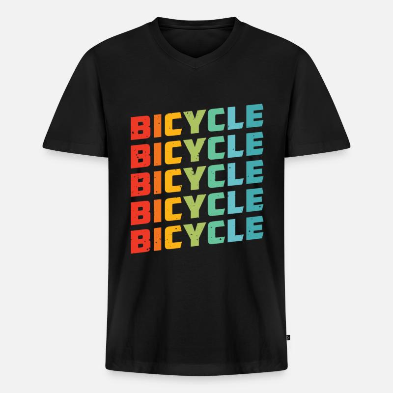 Rennrad - Männer Premium Bio T-Shirt mit V-Ausschnitt - Schwarz
