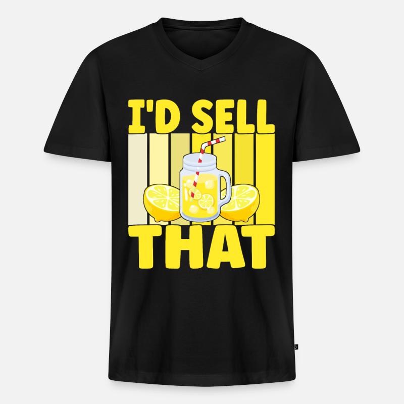 Limonade Limonadenstand - Männer Premium Bio T-Shirt mit V-Ausschnitt - Schwarz