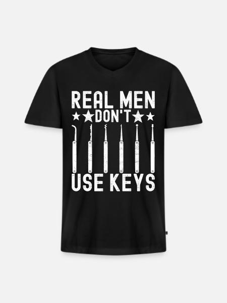 Schlüsseldienst Locksmith Dietrich - Men's Premium Organic T-shirt with V-neck - black