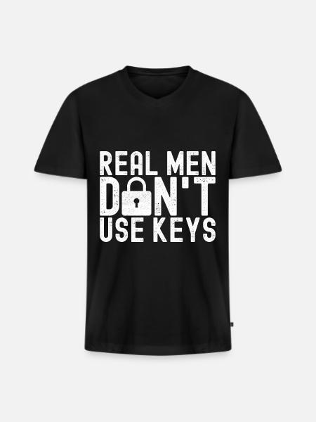 Schlüsseldienst Locksmith Dietrich - Men's Premium Organic T-shirt with V-neck - black
