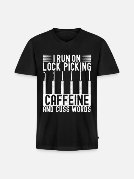 Schlüsseldienst Locksmith Dietrich - Men's Premium Organic T-shirt with V-neck - black