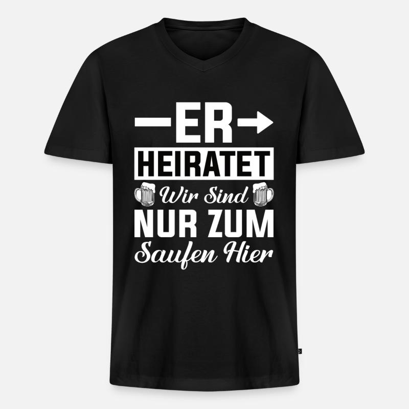 Junggesellenabschied Mann - Männer Premium Bio T-Shirt mit V-Ausschnitt - Schwarz