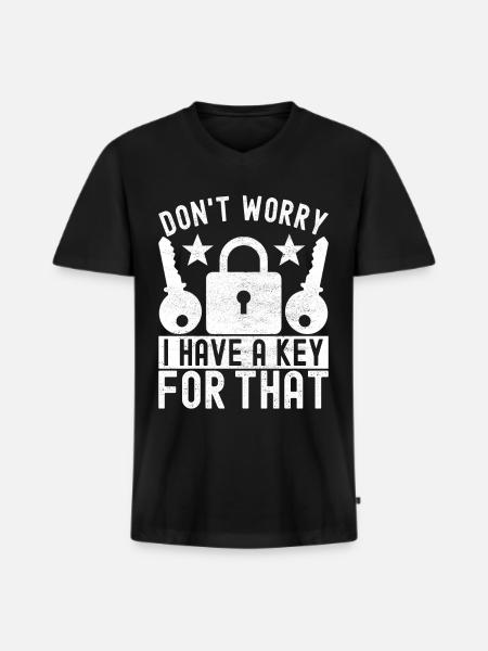 Schlüsseldienst Locksmith Dietrich - Men's Premium Organic T-shirt with V-neck - black