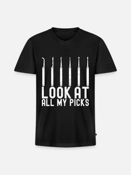 Schlüsseldienst Locksmith Dietrich - Männer Premium Bio T-Shirt mit V-Ausschnitt - Schwarz