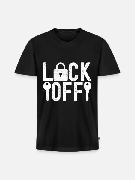 Schlüsseldienst Locksmith Dietrich - Men's Premium Organic T-shirt with V-neck - black