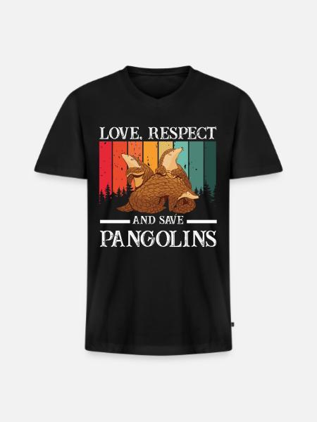 Love and save Pangolin's lovers - Men's Premium Organic T-shirt with V-neck - black