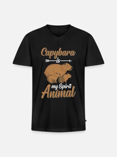 Capybara rodent capybara capybara - Men's Premium Organic T-shirt with V-neck - black
