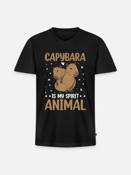 Capybara rodent capybara capybara - Men's Premium Organic T-shirt with V-neck - black