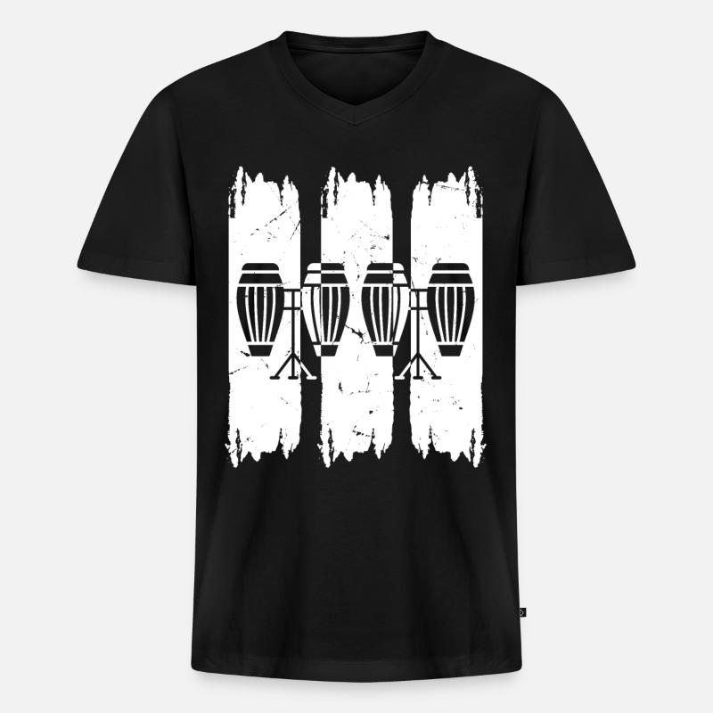 Conga Drums Conga Instruments - T-shirt encolure en V Premium bio Homme - noir