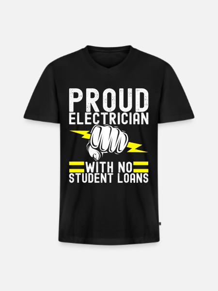Electrician Electronics Technician - Men's Premium Organic T-shirt with V-neck - black