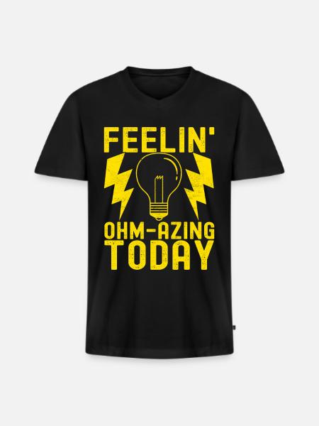 Electrician Electronics Technician - Men's Premium Organic T-shirt with V-neck - black