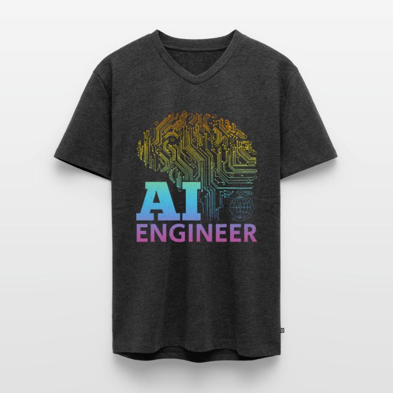 AI Engineer - Ai Artificial Intelligence Machine L Männer Premium Bio T-Shirt mit V-Ausschnitt