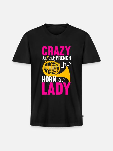 Horn Brass Instrument - Men's Premium Organic T-shirt with V-neck - black