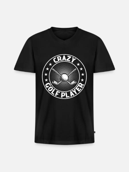 Golfing Golfer - Crazy Golf Player - Männer Premium Bio T-Shirt mit V-Ausschnitt - Schwarz