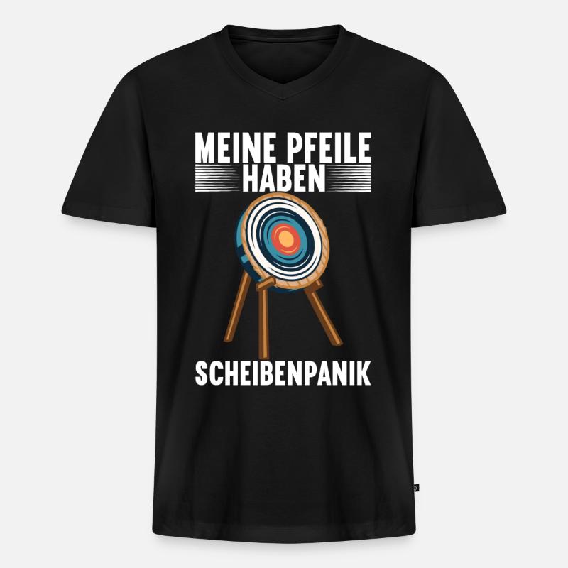 Bogenschießen Bogenschütze - Männer Premium Bio T-Shirt mit V-Ausschnitt - Schwarz